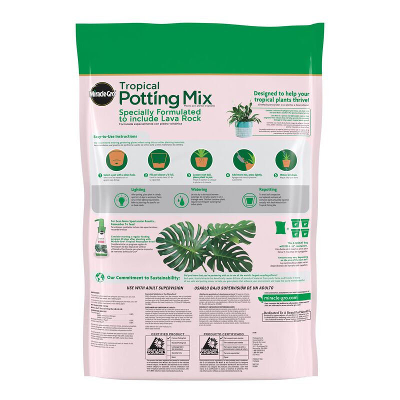 potting soil tropical plant Miracle-Gro Tropical Potting Mix