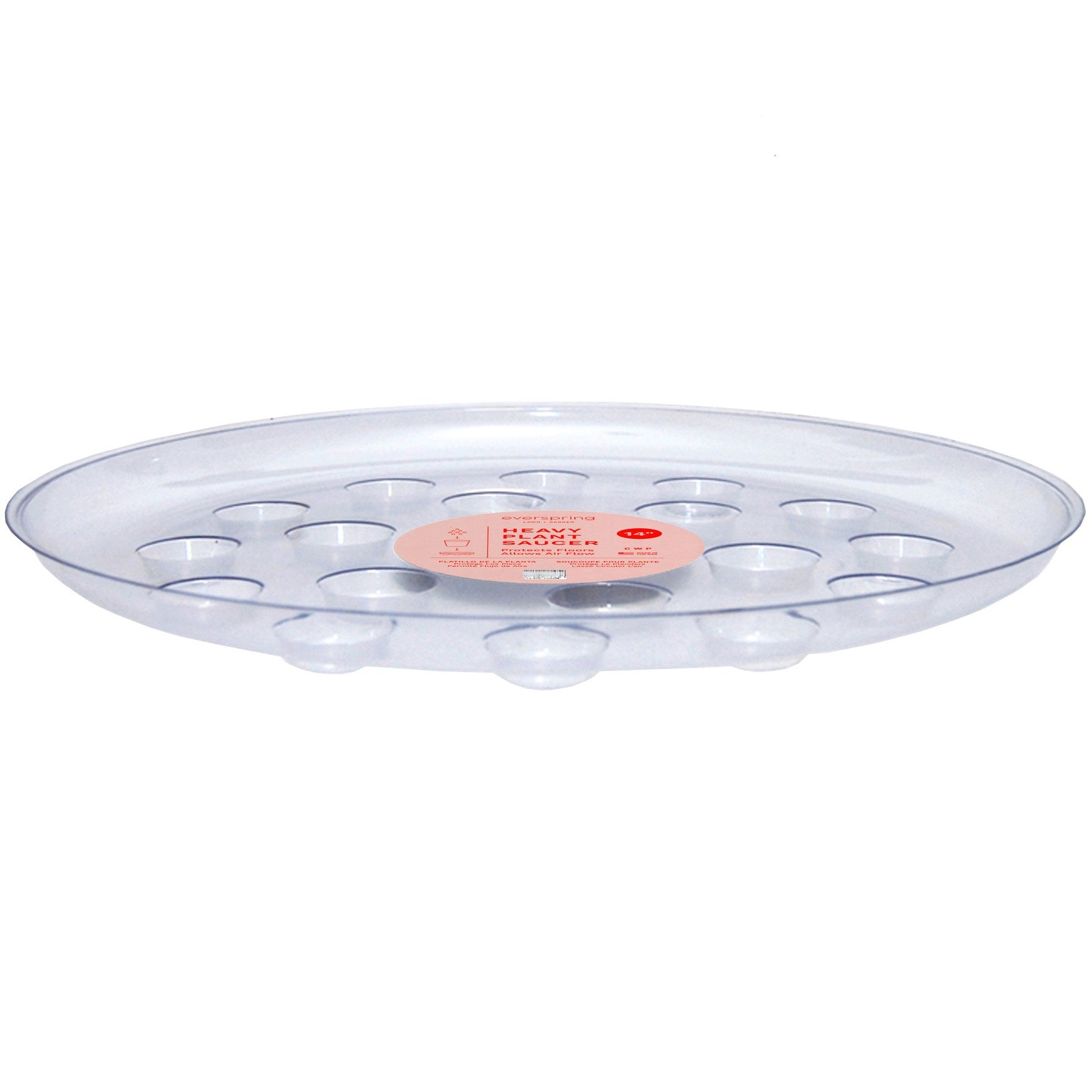 14 plant saucer 14 Inch Carpet Saver Heavy Footed Saucer, Clear