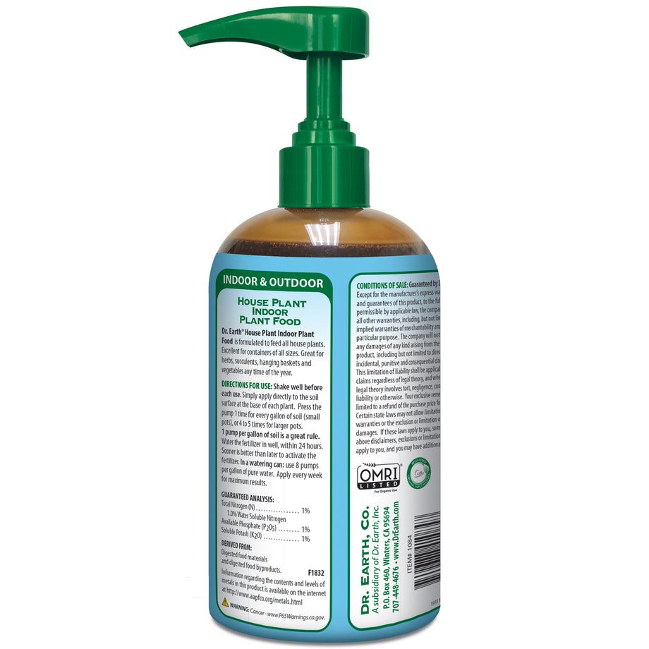 dr house plant Dr. Earth Pump & Grow House Plant Liquid Plant Food 16 Oz