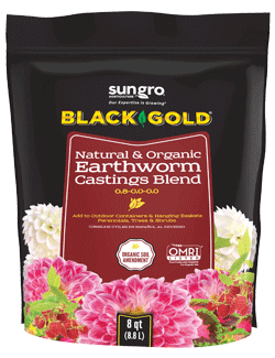 black gold natural & organic potting mix Black Gold 1490302 8 QT P 8 Quart Earthworm Castings Blend