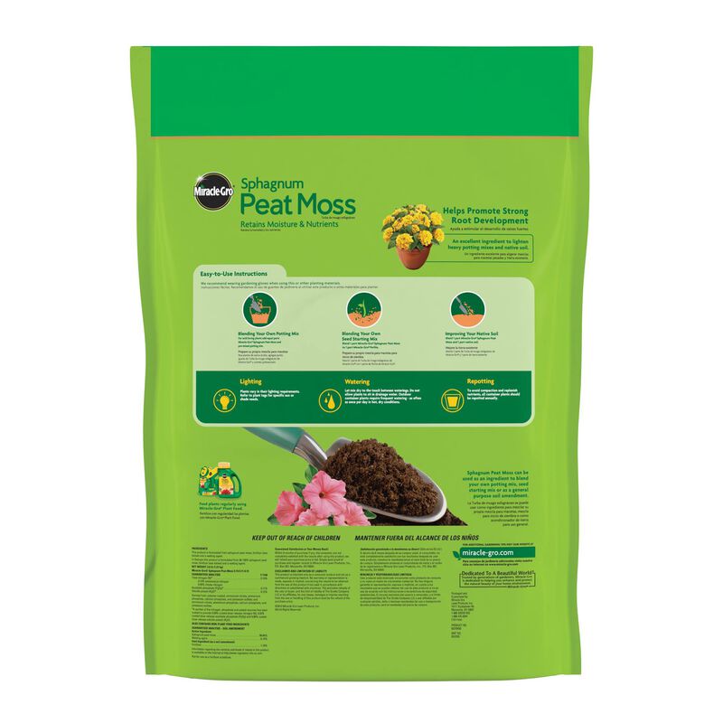 miracle-gro 8 qt seed starting potting mix Miracle Gro 8 Qt. Sphagnum Peat Moss