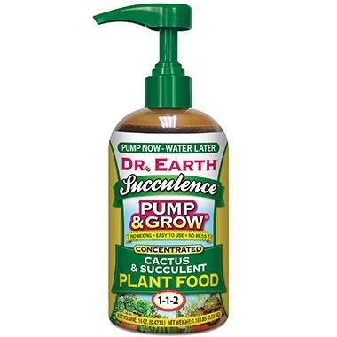 cactus and succulent food Dr Earth 16 oz Organic Pump & Grow Succulence Cactus & Succulent Plant Food