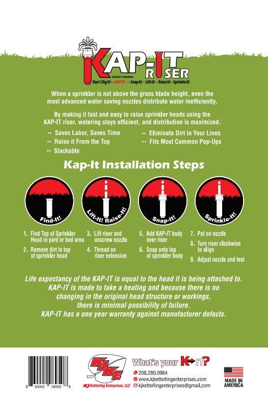 KAP-IT Pop-Up Sprinkler Riser Extension, 1-1/2