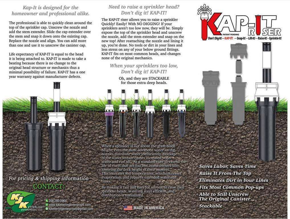 KAP-IT Pop-Up Sprinkler Riser Extension, 1-1/2